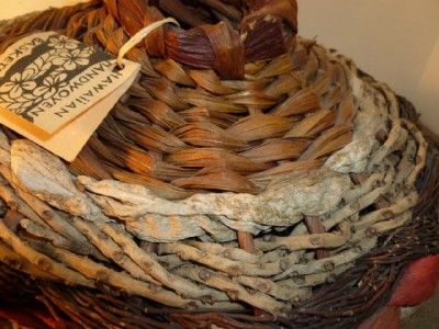 1990 Signed Hawaiian Handwoven 7hX12d Vase Basket 7 Different 