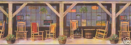 CRACKER BARREL ROCKING CHAIR WALLPAPER BORDER  