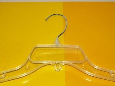 50~17 PLASTIC Clear Finish HANGERS~CHROME SWIVEL HOOK  