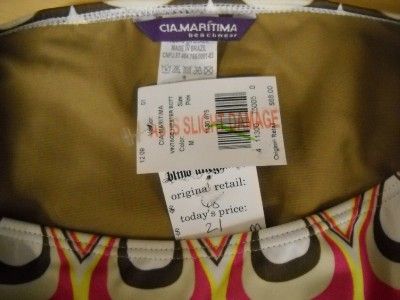 NWT CIA MARITIMA Vintage Print Hipster Bikini Bottom M  