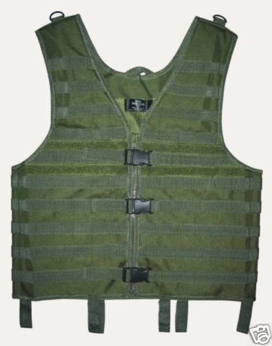 Military Style Tactical Utility MOLLE Vest  OD Green  