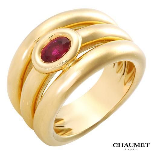 CHAUMET Paris Napoleons Jeweler 18K Ruby Ring $2200  