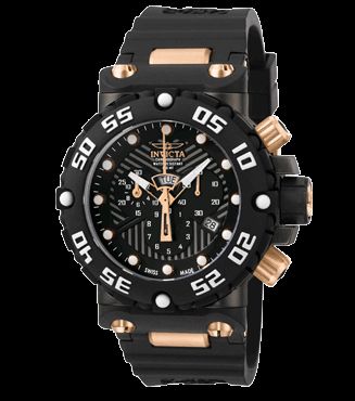   watch. This one features an aggressive all black and gold look