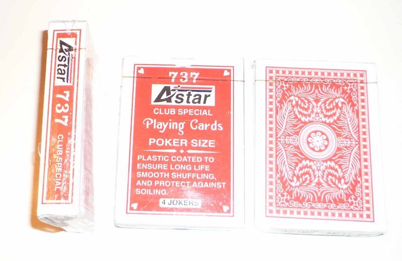 Playing Cards ASTAR 737 Card 52 4 Joker Pack Deck Red  