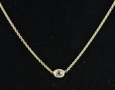   Gold Solitaire Champagne Pink Diamond Pendant Chain Necklace  