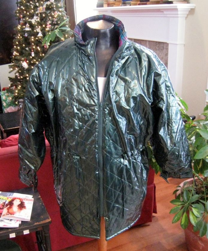 Wmns Wippette Rain Things Green Vinyl Rain Jacket M  