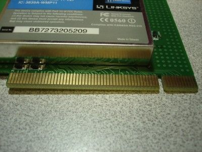 Linksys WMP11 802.11b PC Instant Wireless PCI Adapter  