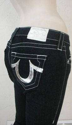 NWT True Religion Lola silver sequin jeans body rinse  