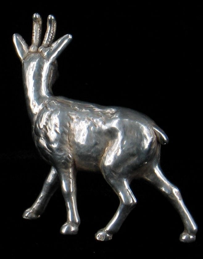   STERLING SILVER DEER MINIATURE FIGURINE SCULPTURE ISRAELI OBJECT DART