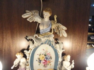 GREAT BRONZE AND PORCELAIN CHERUB SCONCES JS3394  