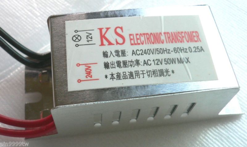 50W ELECTRONIC TRANSFORMER 240V 12V Halogen Led driver  