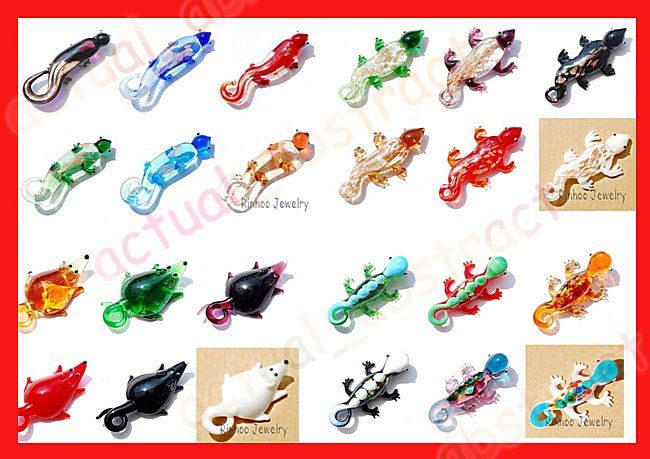 Free animal Pendant lampwork GLASS 36pcs wholesale  