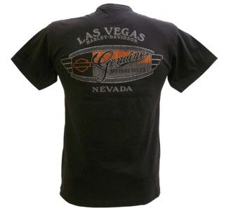 Harley Davidson Las Vegas Dealer Tee T Shirt Pinup Girl BLACK MEDIUM 