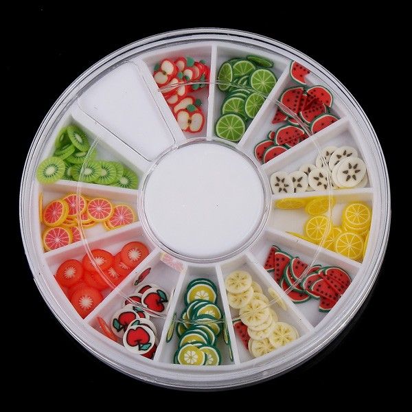   Fimo Nail Art Decoration Tips 120 PCS polymer clay slices Wheel  