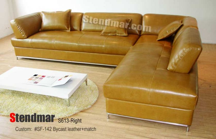 2PC NEW MODERN RED LEATHER SECTIONALS SOFA S613RR  