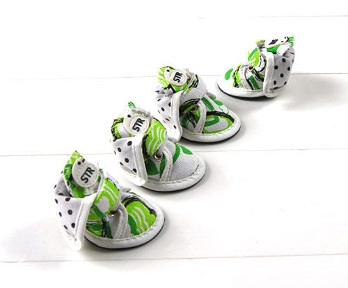 Print Canvas Sport Dog Pet Shoe Boots Sneaker Any Size  