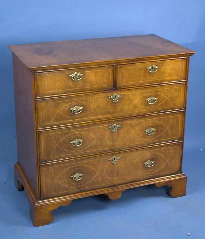 Antique Style English Walnut Chest of Drawers / Dresser  