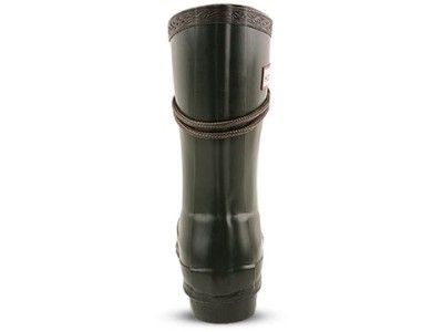 Hunter Wellies Rain Boot Festival Lace $145 Dark Olive Green 4 M 5 F 