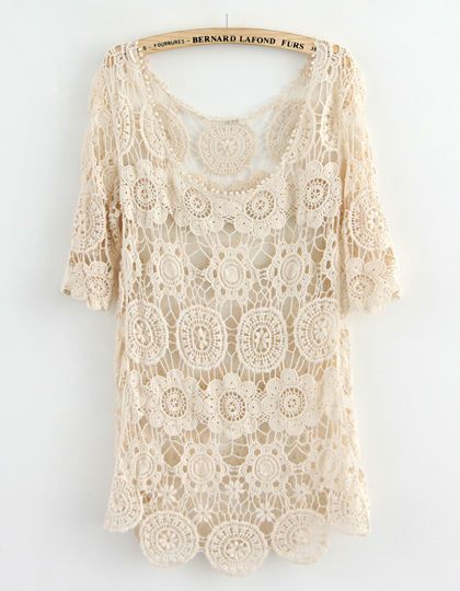 New lace tops sexy boho shirts LA14 apricot sz M,L  