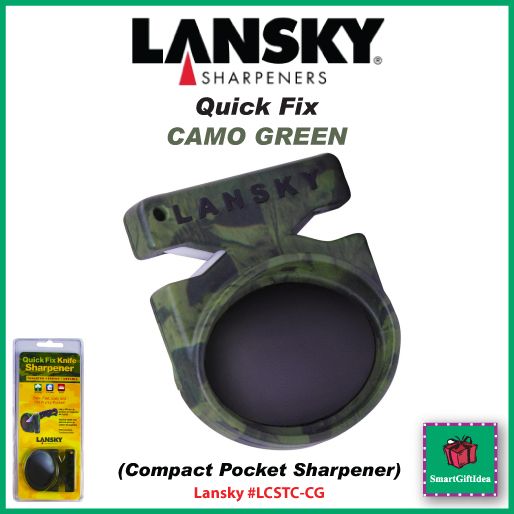 CAMO GREEN_QUICK FIX SHARPENER_REG & FILET BLADE_MED/FINE GRIT_LANSKY 