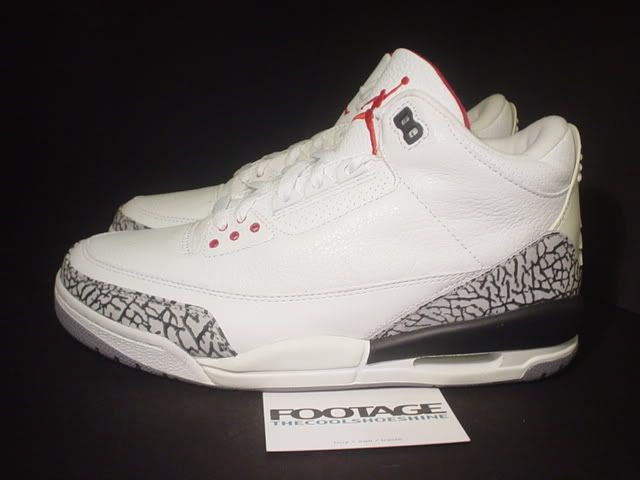   Air Jordan III 3 Retro WHITE CEMENT GREY FIRE RED BLACK DS NEW Sz 10