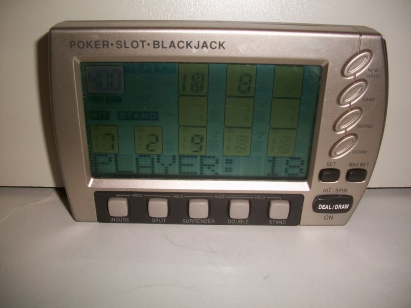 HANDHELD GAME ~ POKER   SLOT   BLACKJACK,  by RADIO SHACK   VINTAGE 