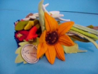 Rare 1930s Lenci Felt Flowers Basket w/Cricket Tagged  