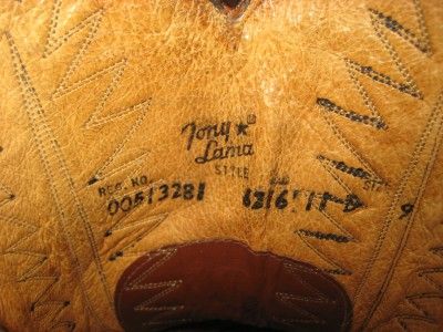 TONY LAMA Vintage Black Leather Vamp Classic Cowboy Boots Men 11 D AS 
