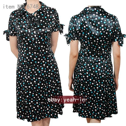 NEW Misses Short Sleeve Dresses Black Skirt L 38  