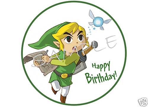 Edible Cake Image  TOON Link ZELDA Phantom Hourglass C  