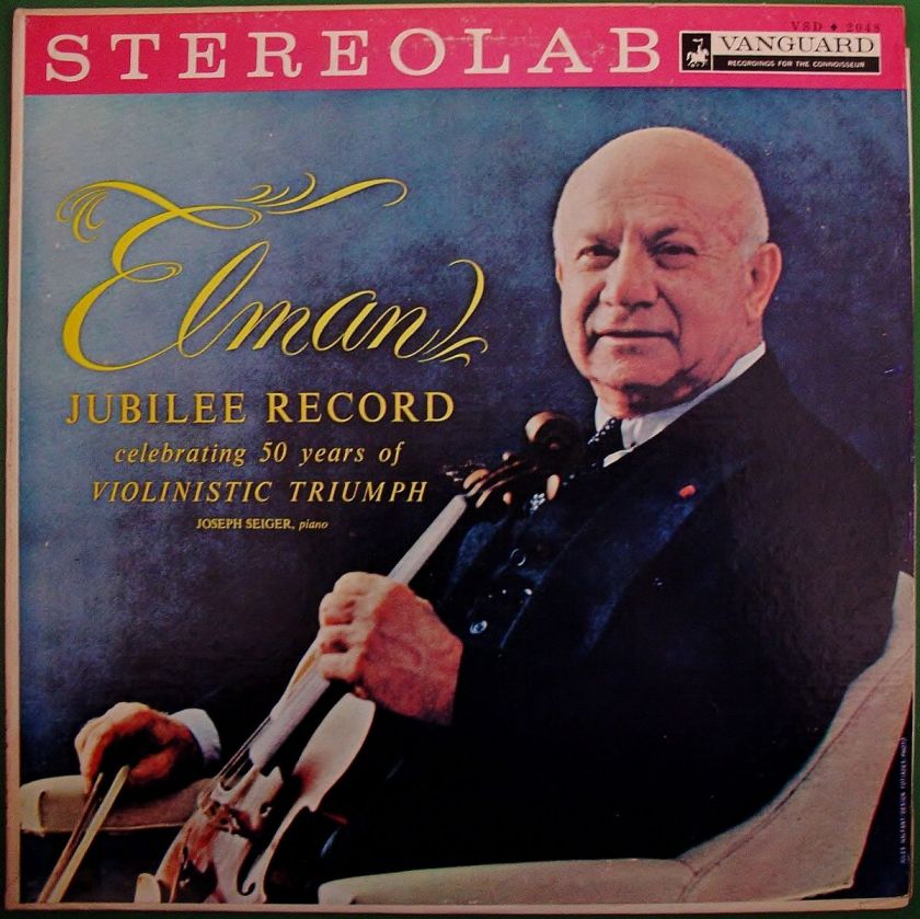 MISCHA ELMAN, JOSEPH SEIGER   JUBILEE RECORD   VANGUARD  