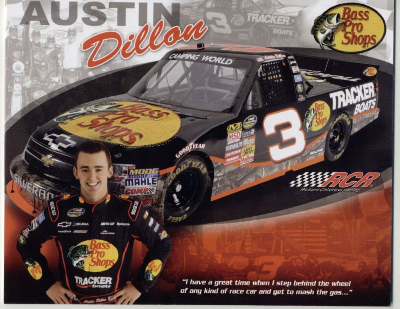 2011 AUSTIN DILLON #3 BASS PRO POSTCARD  