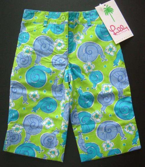 NWT Lilly Pulitzer BARDOT GREEN ESCARGOT Maddie Capri 5  