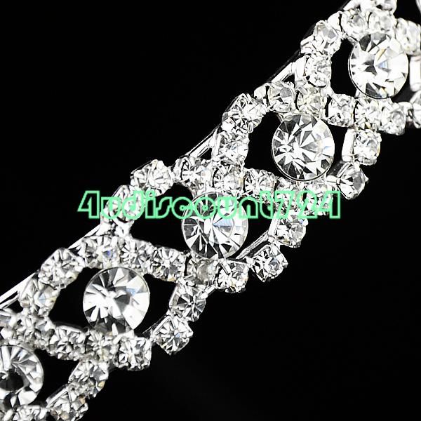 WEDDING BRIDAL RHINESTONE CRYSTAL VEIL TIARA HEADBAND ES0431  