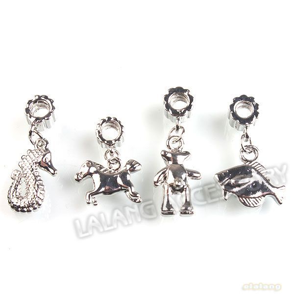 100pcs 151602 Alloy Dangle Animal Charms Pendants Beads Fit European 