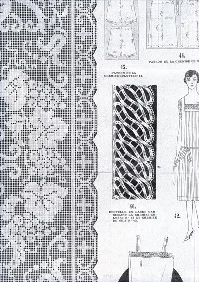 GORGEOUS LOT OF ART DECO EMBROIDERY PATTERNS  FILET  