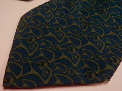 GUCCI TIE NECKTIE HORSE BITS PATTERN 100% SILK  