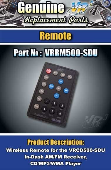 VR3 VRCD500SDU Car stereo Remote Control New  