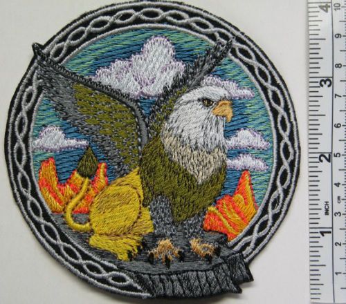 GRYPHON Sew On PATCH Embroidered OOAK 101 GRIFFIN  