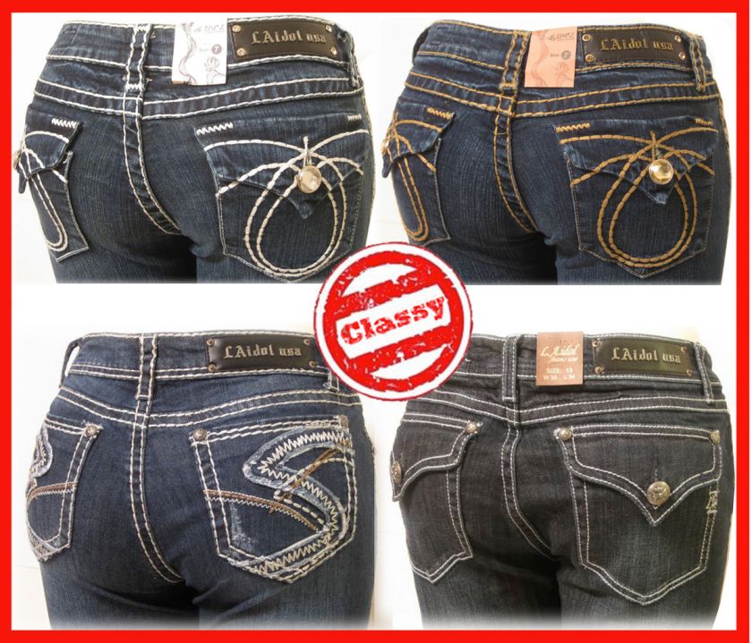   Sz 0 15 Womens Crystal Bootcut Jeans + FREE True Religion Perfume Vial