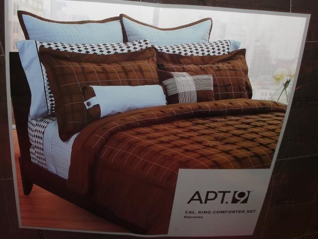 APT 9 CAL. KING COMFORTER SET. NEW IN PACK.#20557605BR. ESPRESSO 