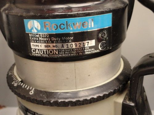 VINTAGE ROCKWELL 5372 EHD ROUTER 5371 METAL D HANDLE BASE STEEL 