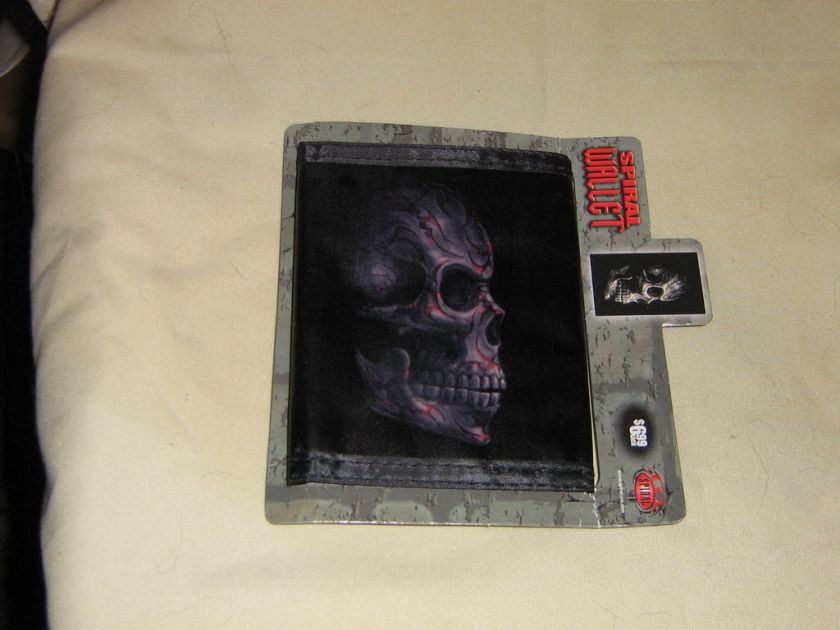 SAVAGE SKULL NYLON TRI FOLD WALLET VELCRO CLOSE NEW  