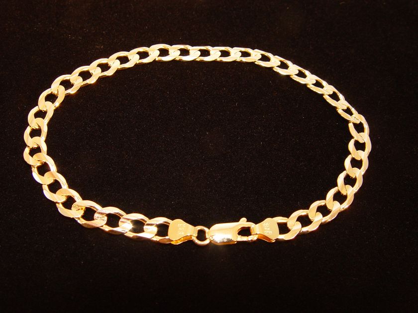 10K Yellow Gold 8.5 Grooved Curb Link Bracelet 9.16gms  