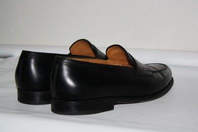 JOHN LOBB LOPEZ $1175 BLACK LEATHER LOAFERS SHOES 9 E WOW  