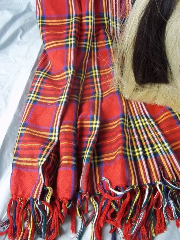 Scottish Black Watch Feather Bonnet, A Sporran And Tartan Sash  