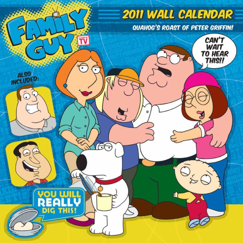 FAMILY GUY CAST ROAST OF PETER OFFICIAL 2011 CALENDAR  