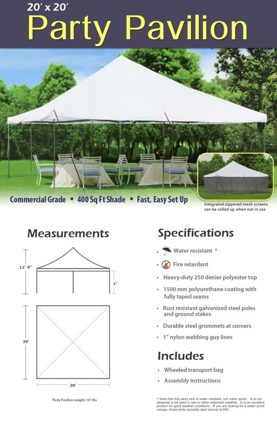 20x20 Commercial Grade Party Wedding Event Gazebo Tent 846822004495 