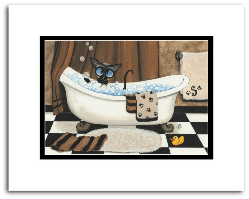 title bubble bath siamese series 323 print created from original 