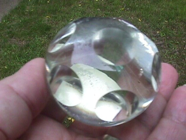 Clear glass faceted paperweight Pairpoint Glass Company  